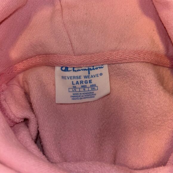 Champion x Super Mario Bros Toad Pink Pullover Hoodie Unisex Size L RARE - Picture 8 of 9